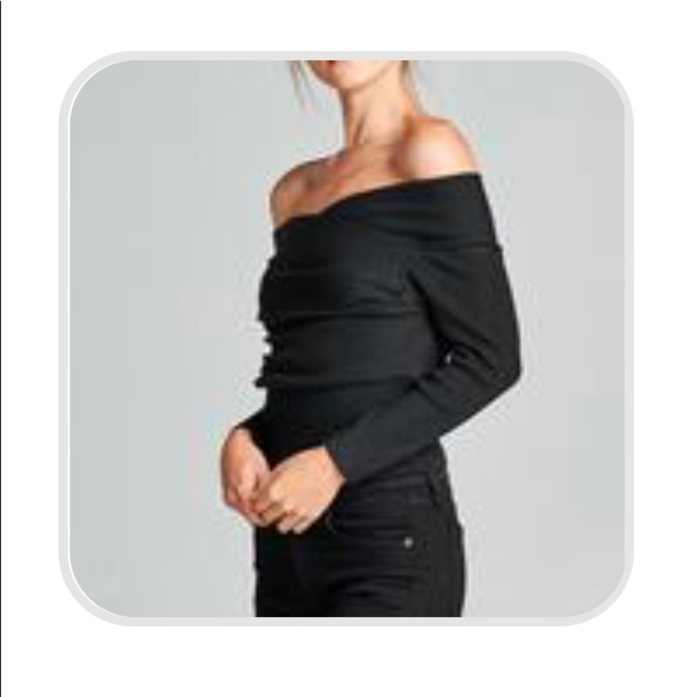 Off the shoulder black sweater